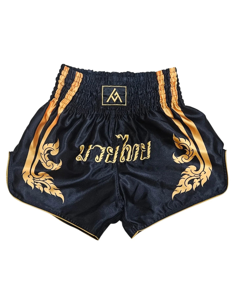Professional Muay Thai Shorts – Black & Gold Edition